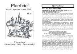 Pfarrbrief 6-2015 - der Pfarrei Hauzenberg