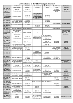 Gottesdienstplan und Nachrichten - Pfarrverbund