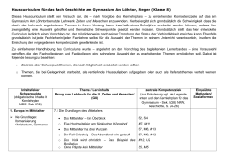 Hauscurriculum für das Fach Geschichte am Gymnasium Am Löhrtor