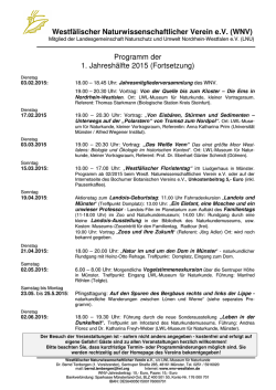 Jahresprogramm 2015 Teil 1
