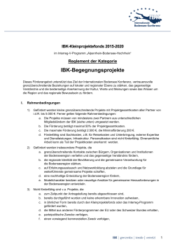 Reglement IBK-Begegnungsprojekte