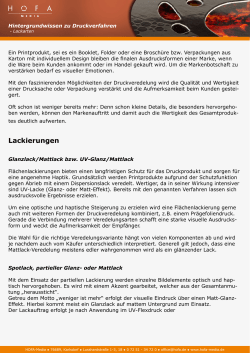 Druckveredelung und ihre Wirkung - hofa