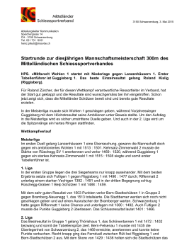 Pressebericht 1. Runde - Mittelländer Schiesssportverband MSSV