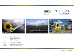 Unsere Broschüre - Procon Solar GmbH