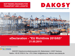 eDeclaration - DAKOSY Datenkommunikationssystem AG
