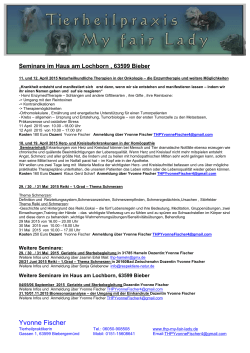 Seminare im Haus am Lochborn für Jutta Schröter 1.Halbjahr 2015