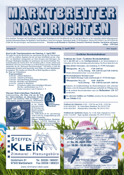 Marktbreiter Nachrichten vom 02.04.2015
