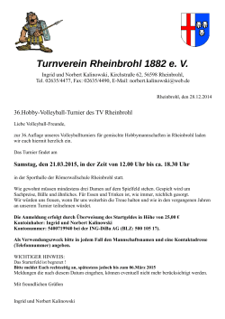 März 21. (Sa.) Rheinbrohl, Einladung