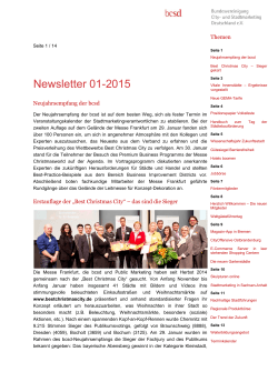 Newsletter 01-2015 - und Stadtmarketing Deutschland eV