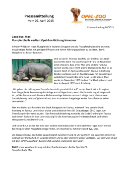Pressemitteilung vom 02.04.2015 - Opel-Zoo