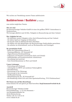 Stellenangebot Busfahrer/innen - Braunschweiger Verkehrs-AG