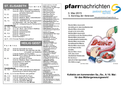 Pfarrnachrichten 03.05.2015 - Pastoralverbund Hagen