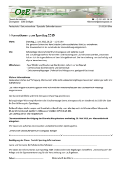 Informationen zum Sporttag 2015 - Oberstufenzentrum Eisengasse
