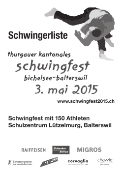 Schwingerliste - Thurgauer Kantonales Schwingfest 2015