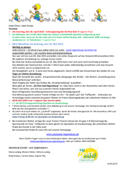 Info zur Ameldung - SG Post S&uuml;d Regensburg
