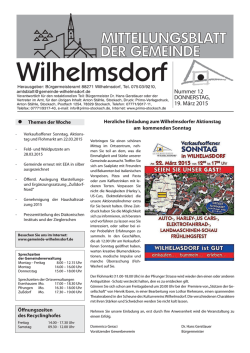 Nummer 12 DONNERSTAG, 19. März 2015