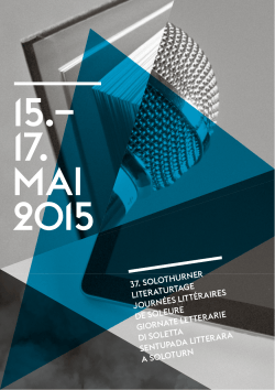 Programm Solothurner Literaturtage 2015
