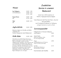 Zusätzlicher Service in unserem Restaurant