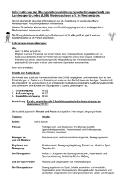 Informationen zur &Uuml;bungsleiterausbildung (sportart&uuml;bergreifend