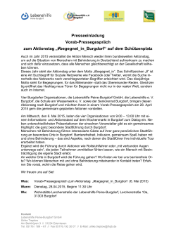 Presseeinladung Vorab-Pressegespräch zum Aktionstag