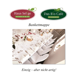 Bankettmappe - Bio Café im Orangenhaus