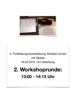 Workshoprunde 2: 13:00 – 14:15 Uhr