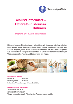 Programm 2015 - Rheumaliga Schweiz