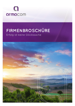 Jetzt PDF herunterlanden und mehr &uuml;ber die Armacom AG erfahren.