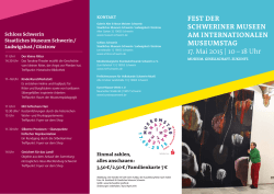 Fest der schweriner Museen aM internationalen MuseuMstag 17