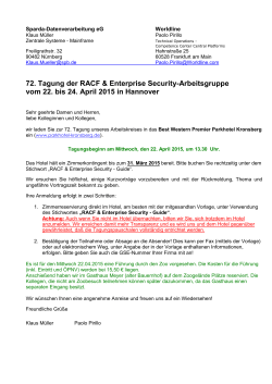 72. Tagung der RACF & Enterprise Security