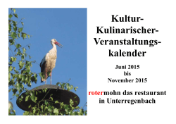 Kultur- Kulinarischer- Veranstaltungs- kalender