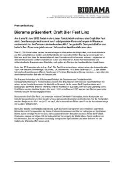 25. April 2015 – Pressemitteilung – Craft Bier Fest Linz