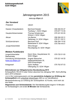 Jahresprogramm 2015 - Schützengesellschaft Villigen