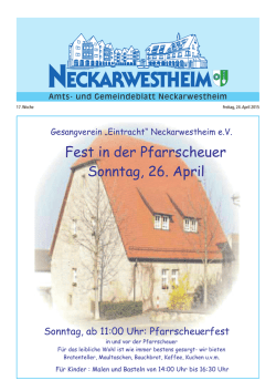 Fest in der Pfarrscheuer Sonntag, 26. April