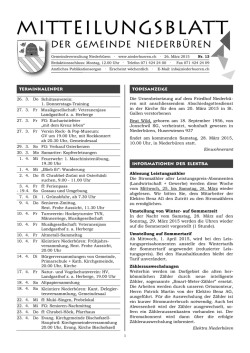 Mitteilungsblatt Nr. 13 vom 26.03.2015