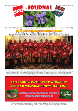 Journal 1/2015 - SPÖ Bad Wimsbach