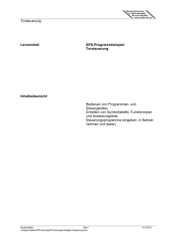 Torsteuerung Lerneinheit SPS-Programmbeispiel