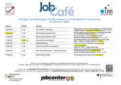 JobCafé Veranstaltungsplan Juni 2015