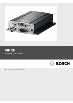 VIP XD: Manual (German) - Bosch Security Systems