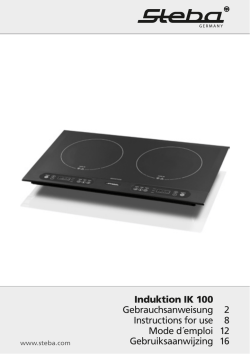 Induktion IK 100 Gebrauchsanweisung 2 Instructions for