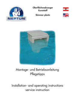 Montage und Betriebsanleitung Neptun Oberflächenabsauger