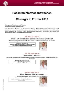 Flyer der Vortragsreihe Chirurgie in Fritzlar