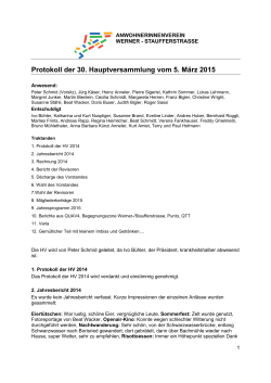 Protokoll HV 150305 - AnwohnerInnenverein Werner