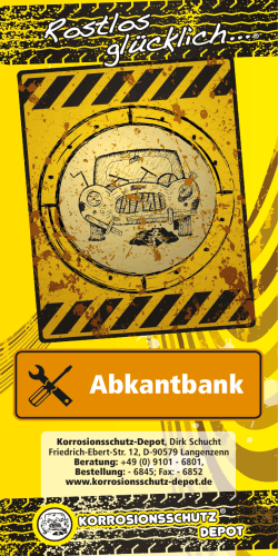 Abkantbank - Korrosionsschutz