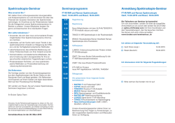 Spektroskopie-Seminar Seminarprogramm Anmeldung