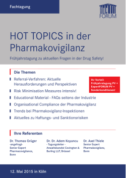 HOT TOPICS in der Pharmakovigilanz