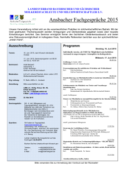 Ausschreibung Ansbacher Fachgespräch 2015