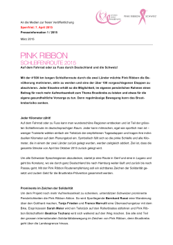 Medieninformation Pink Ribbon Schleifenroute