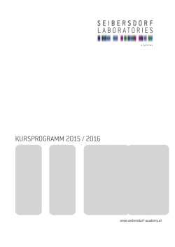 Kursprogramm 2015 / 2016 - Seibersdorf Laboratories