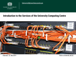 Introduction to the Services of the University - URZ
